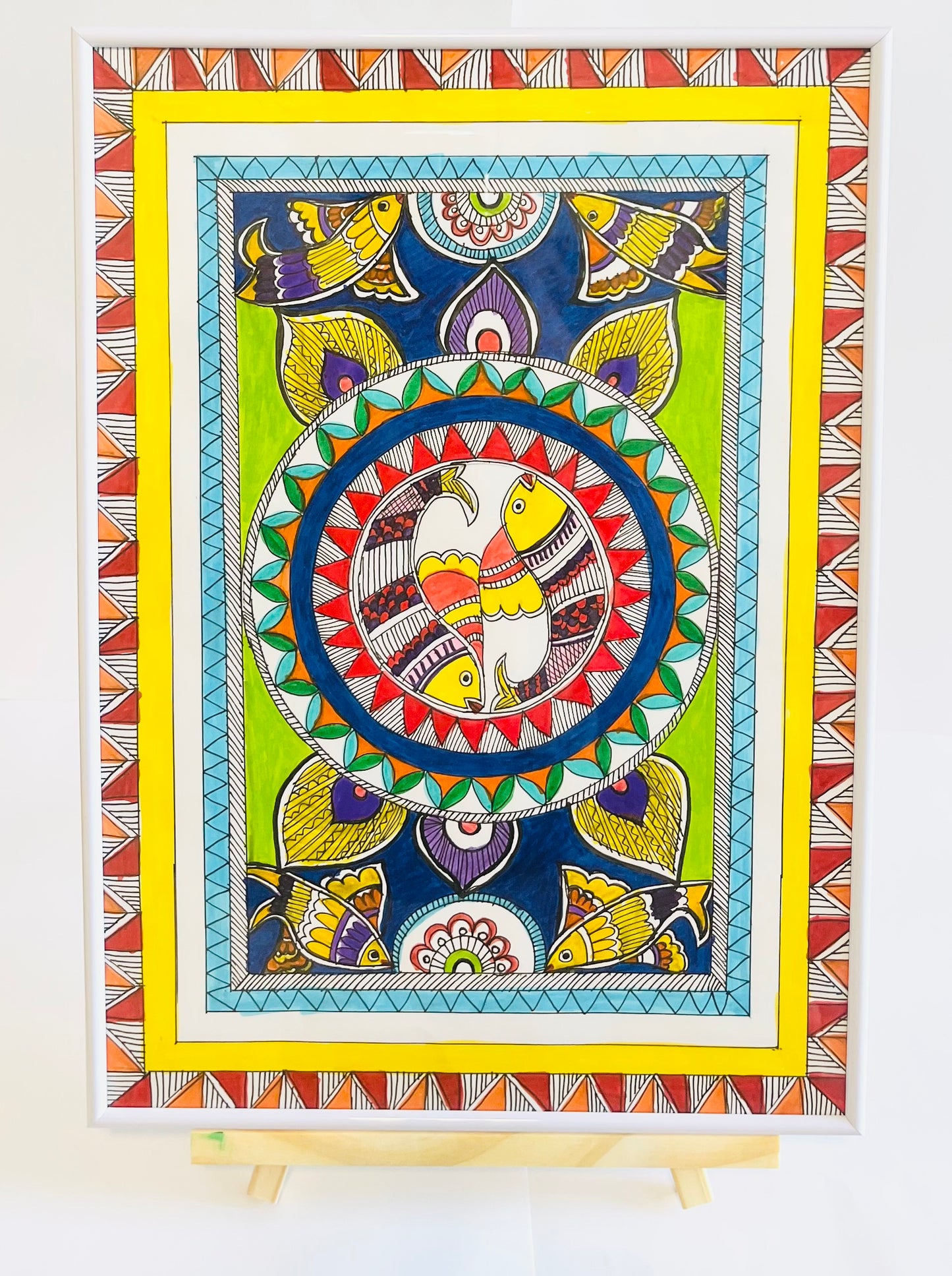 Madhubani painting fish size 42*30 cm