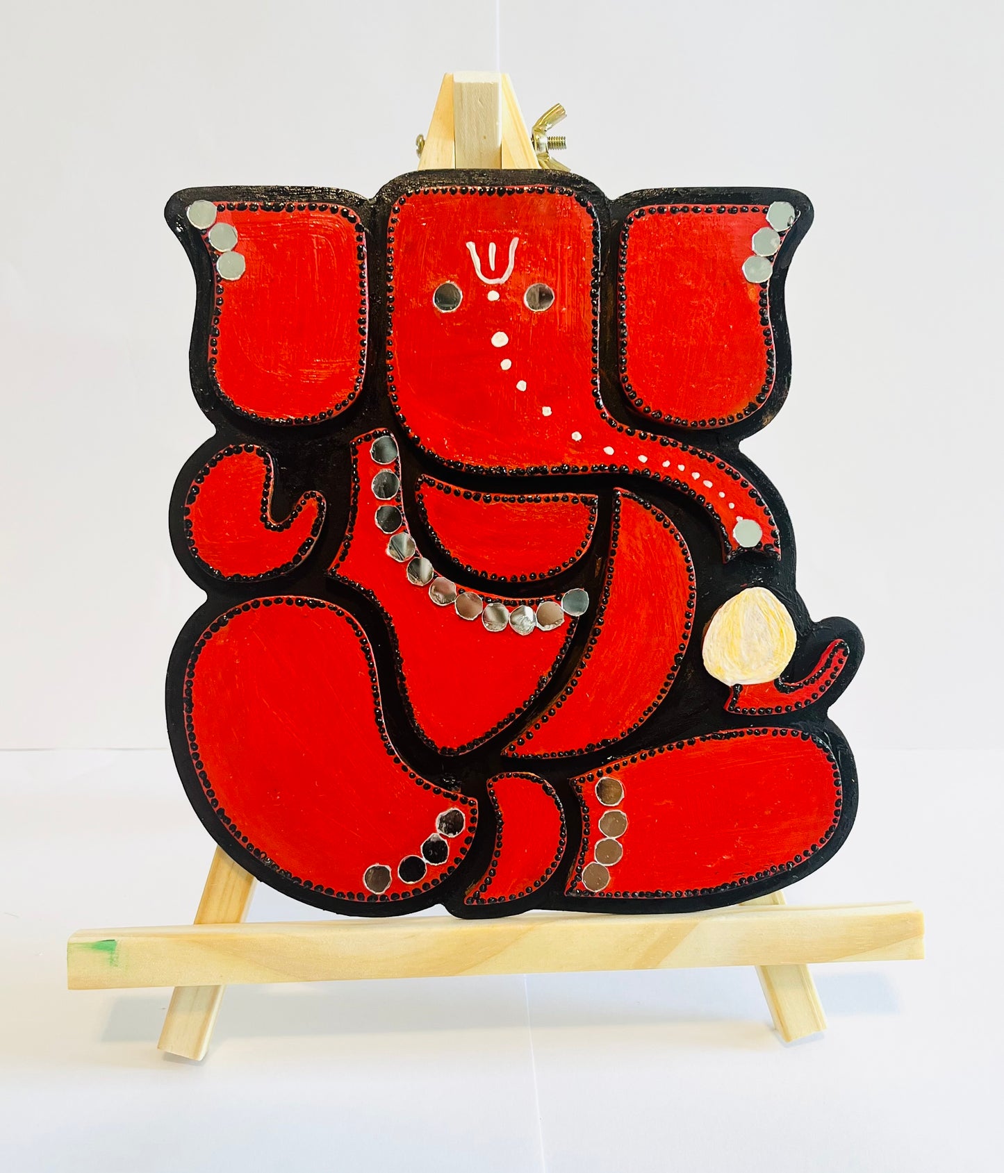 Vibrant Orange Coloured Ganesha Cut out