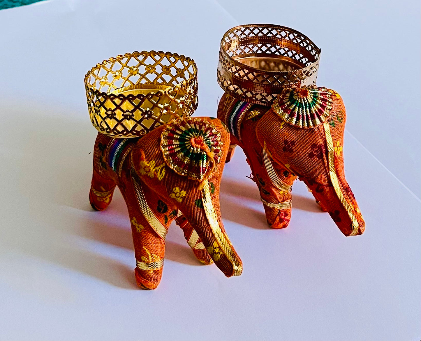 Handicraft Elephant Tealight Candle Holder 2 pcs