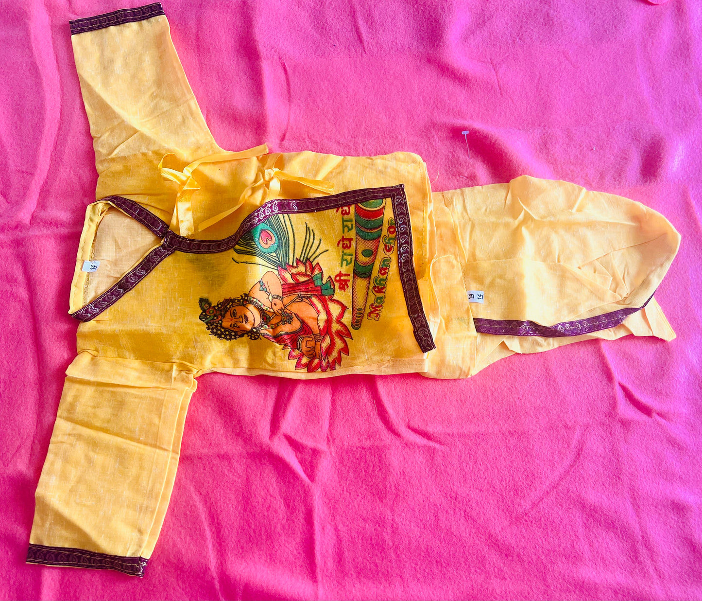 Krishna Kids Yellow Khadi Size 0-6 months