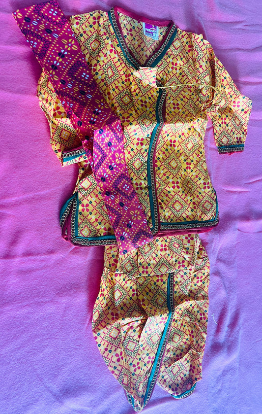 Krishna Dress With Dupatta Size Upto 1 Years