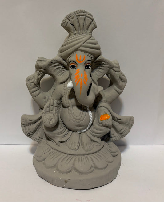 Eco-Friendly Ganesha Idol Without Colour (6 Inch)