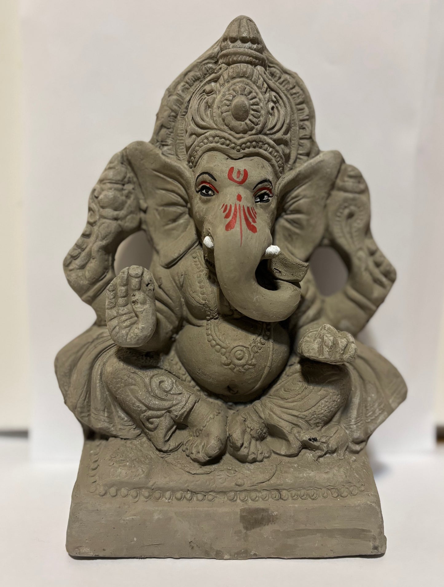 Eco-Friendly Ganesha Idol Without Colour (8 Inch)