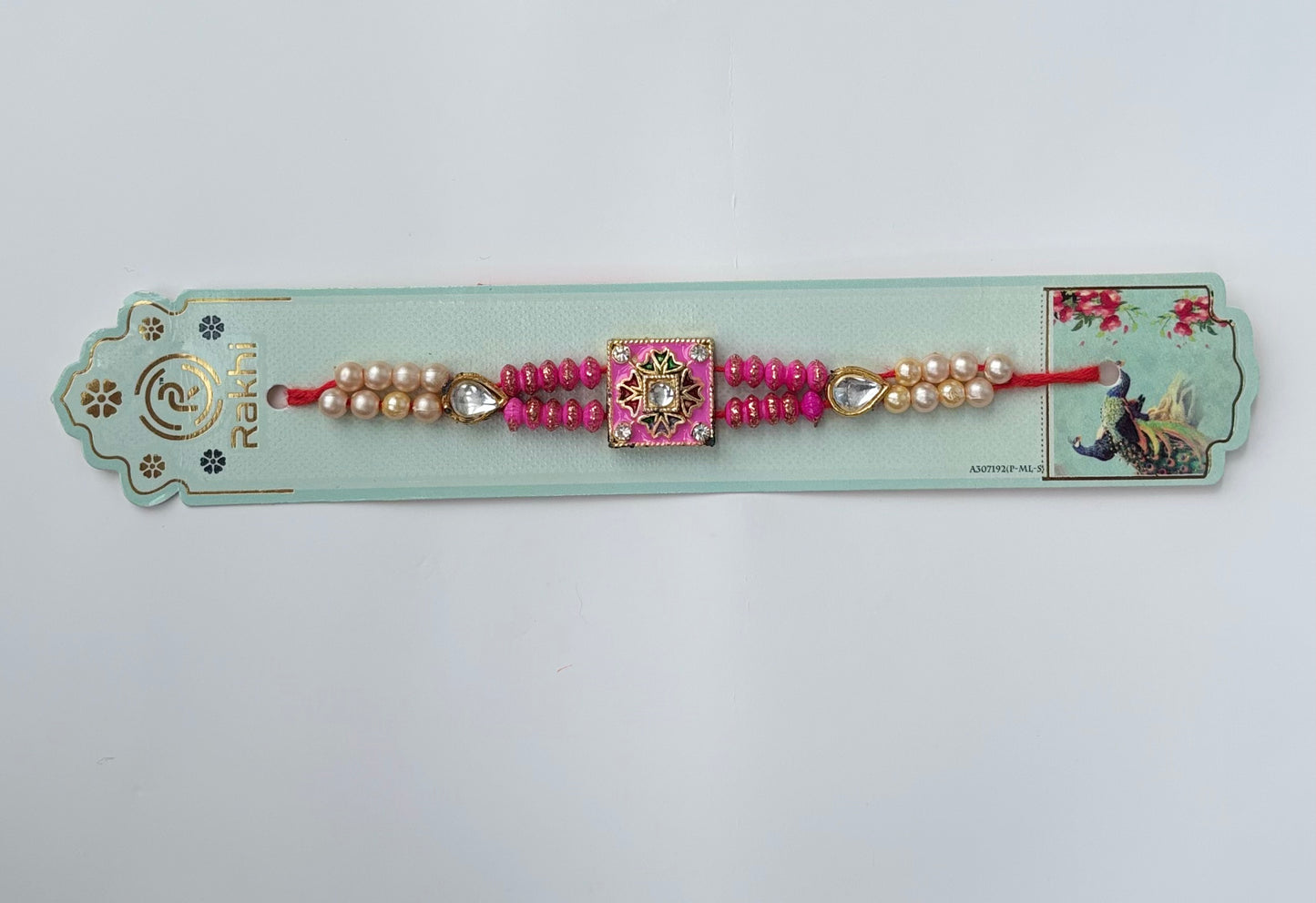 Pink Kundan Rakhi (1pc)