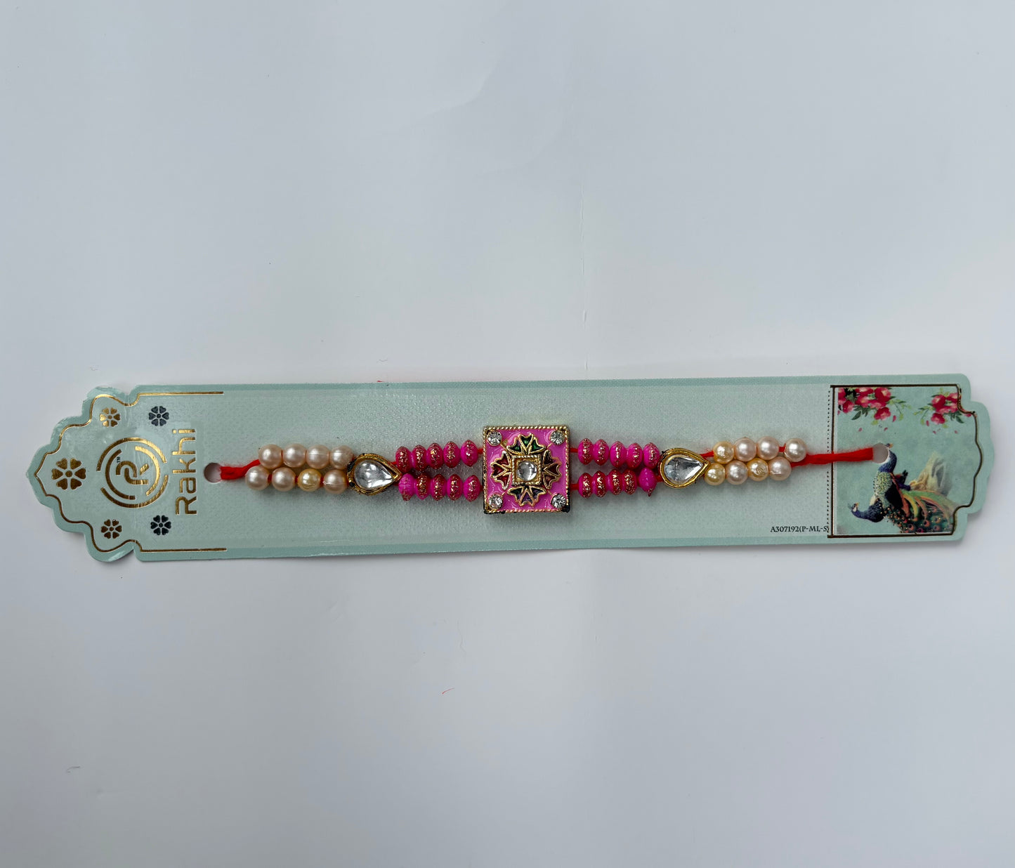 Pink Kundan Rakhi (1pc)
