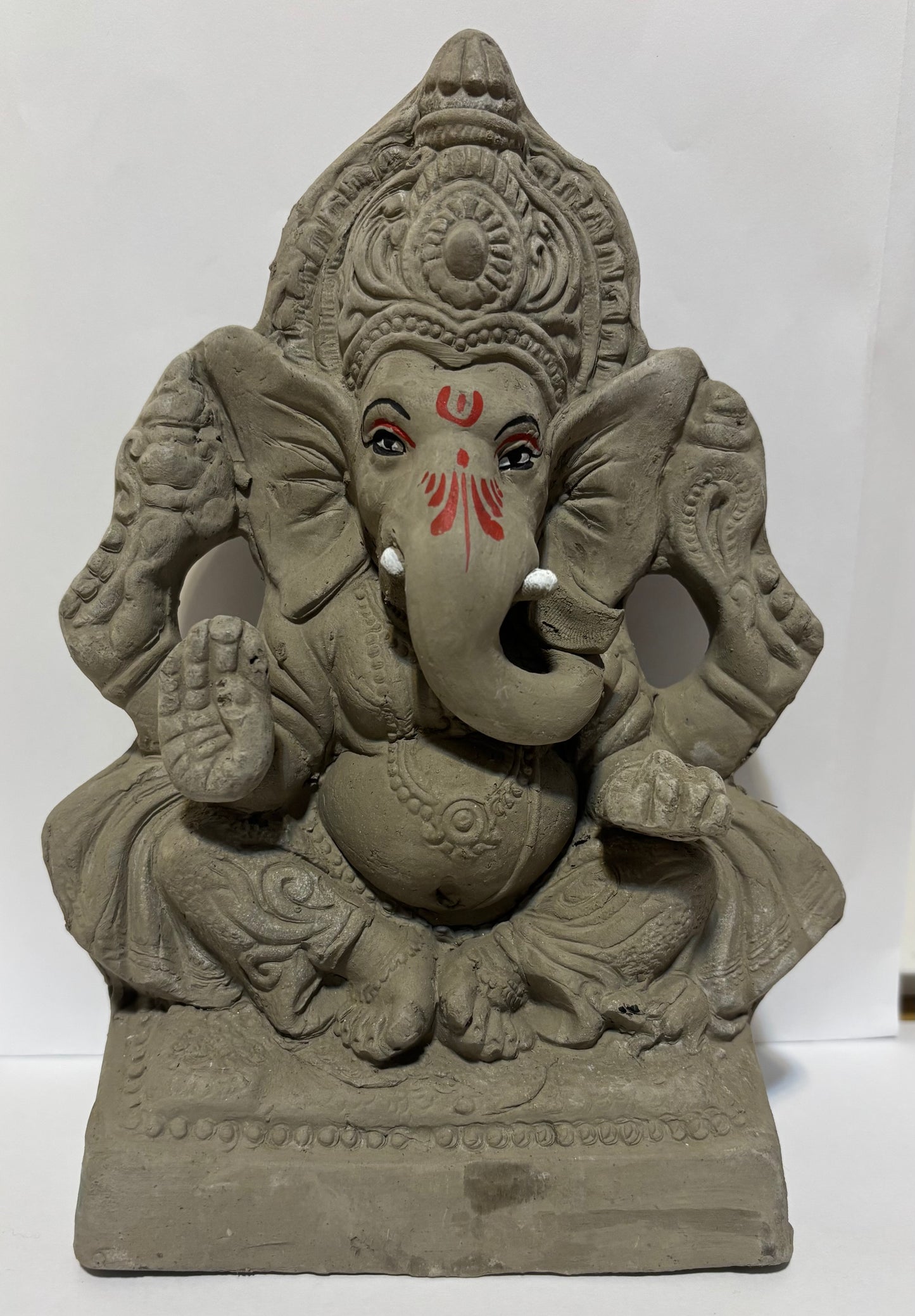 Eco-Friendly Ganesha Idol Without Colour (8 Inch)