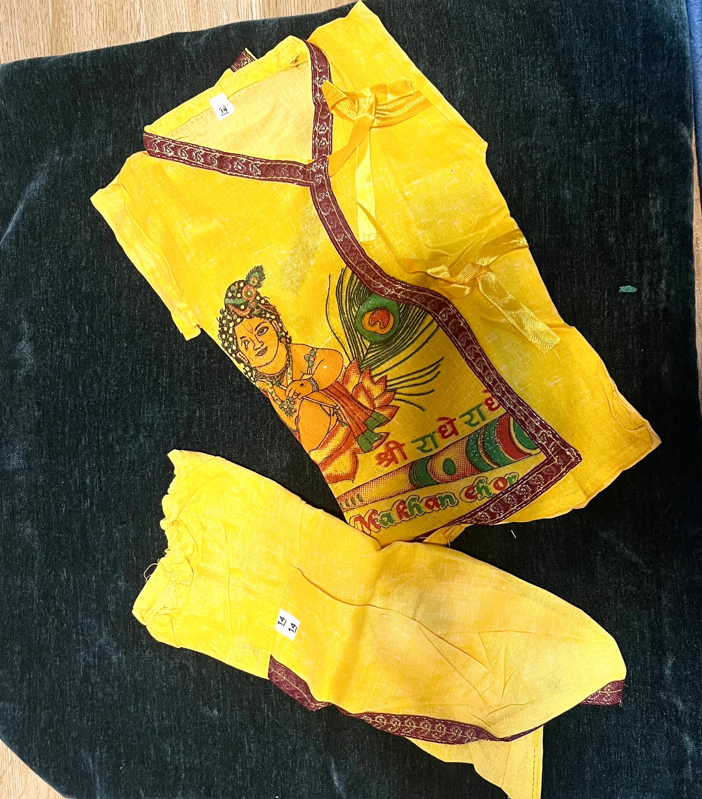 Krishna Kids Yellow Khadi Size 0-6 months