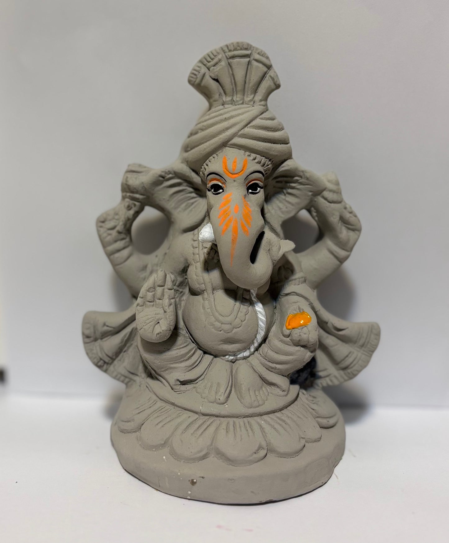 Eco-Friendly Ganesha Idol Without Colour (6 Inch)