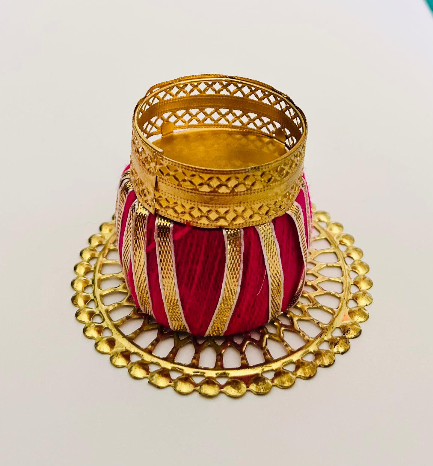 Pink Plate Matki Tea light Holder(1pc)