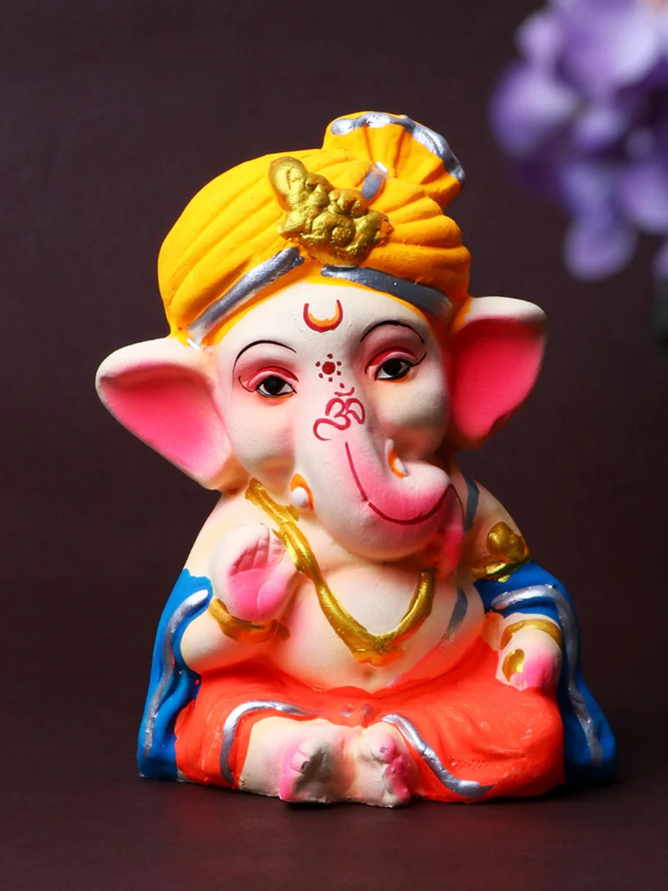 Adorable Colorful Bal Ganesha With Pagdi (4.3 inch)