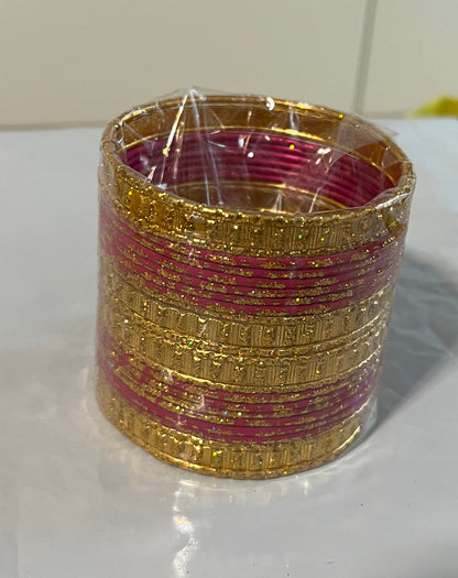 Magenta Golden Metal Bangle