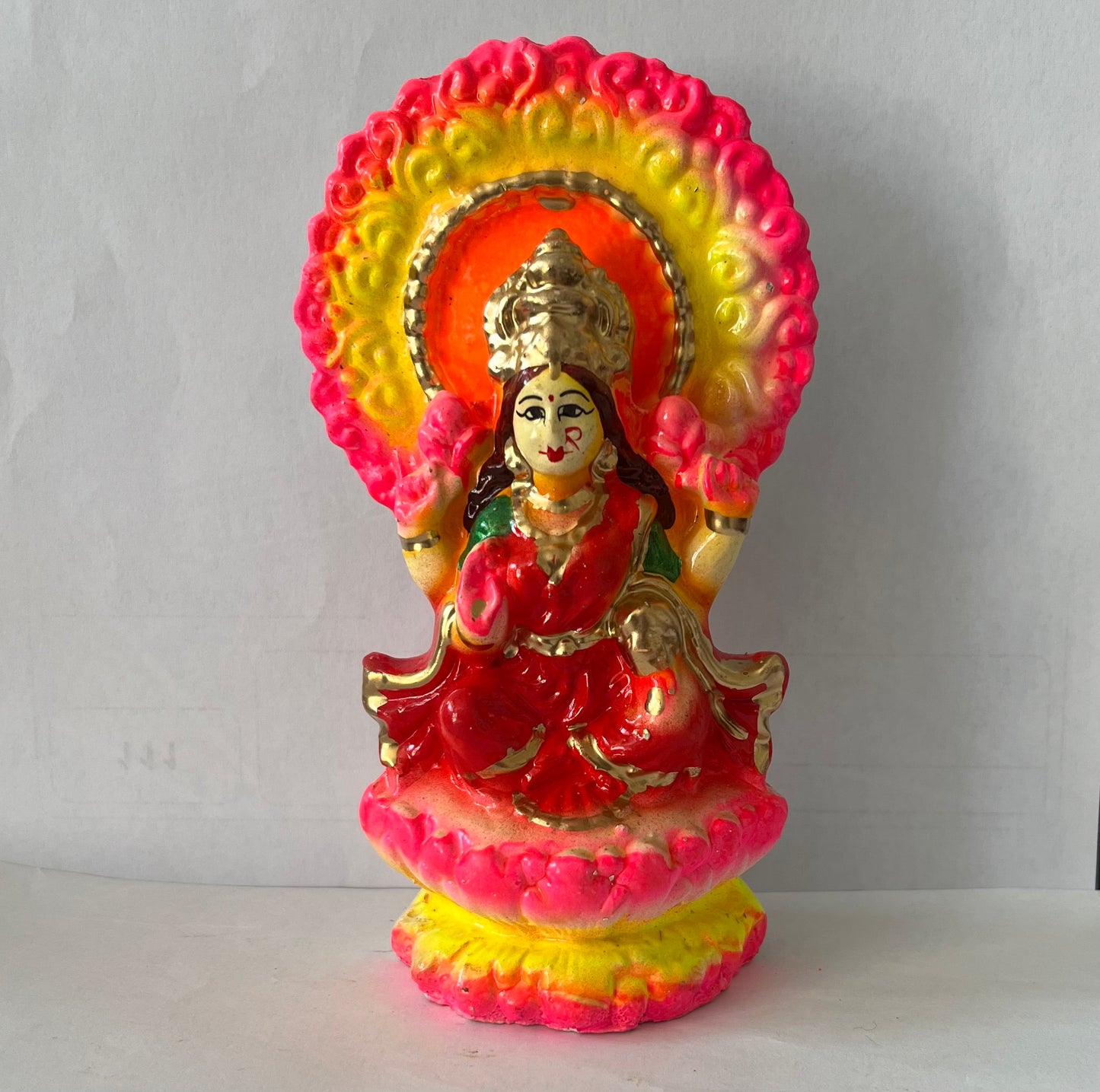 Lord Laxmi Single Clay Idol (15cm)