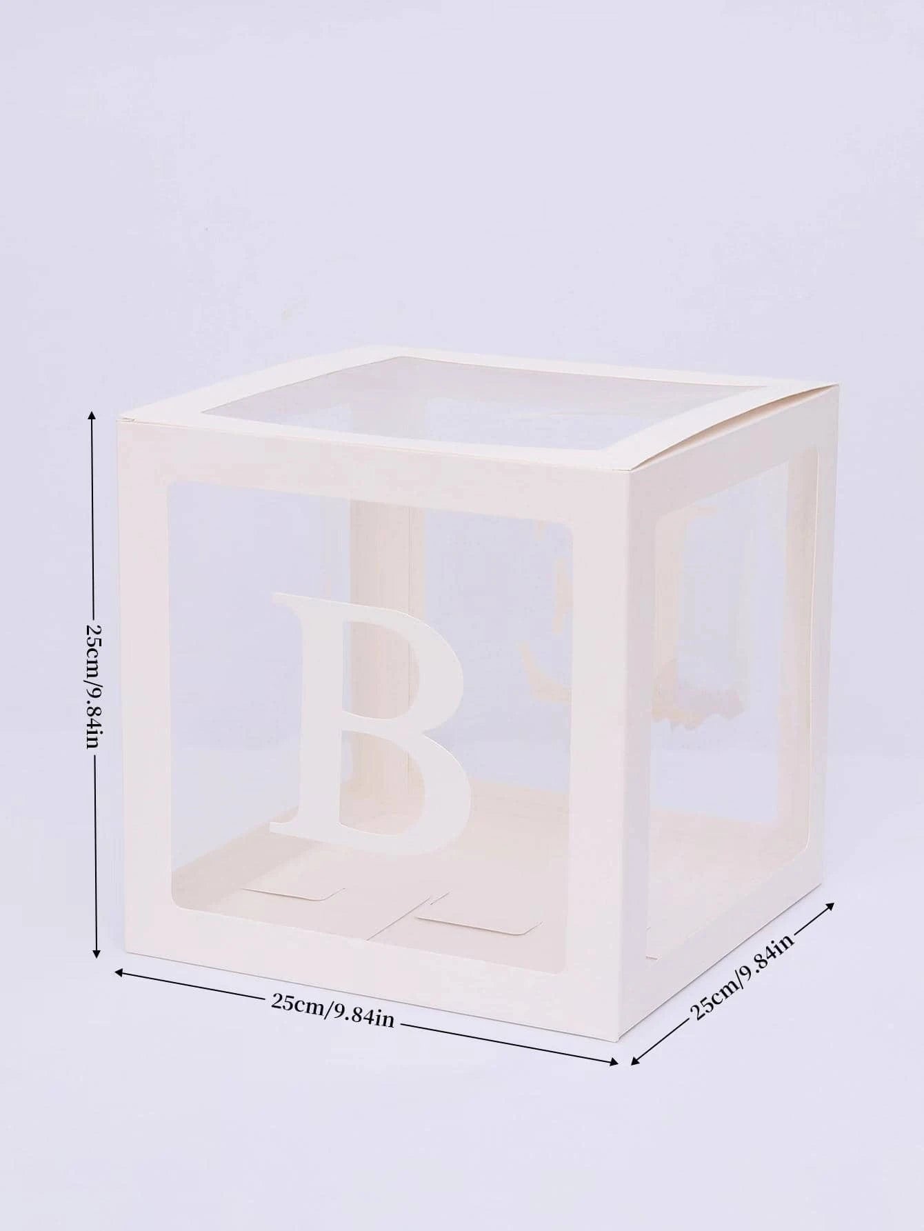 White Paper Balloon Storage Box With English Alphabet