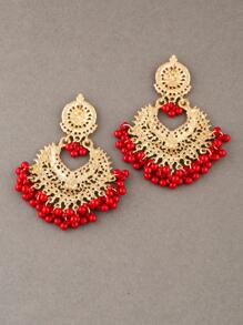 Fashionable Zinc Alloy Bead Tassel Drop Jhumka