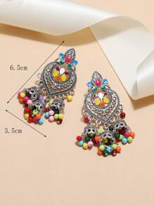 Jhumka Bell With Beaded Multicolor