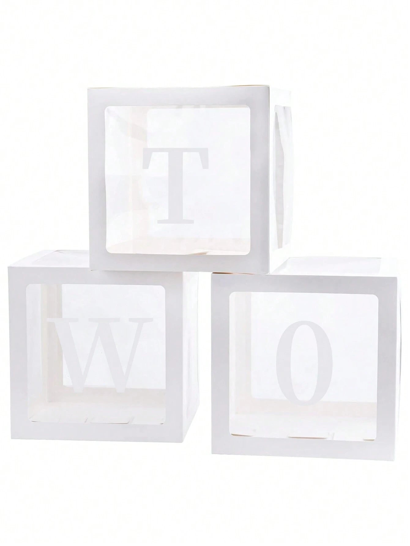 White Pink  Paper Balloon Storage Box With English Alphabet