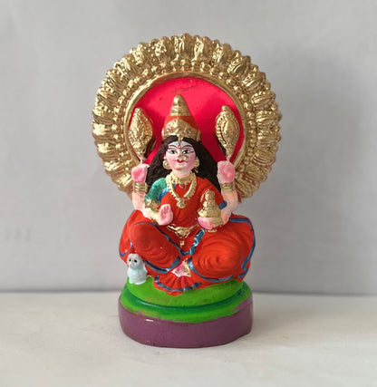 Lord Laxmi Single Clay Idol (11cm)