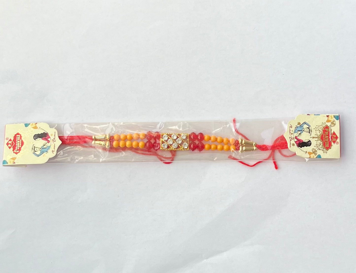 Orange Red Stone Rakhi (1pc)