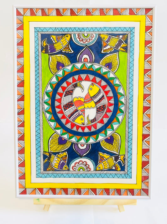 Madhubani painting fish size 42*30 cm