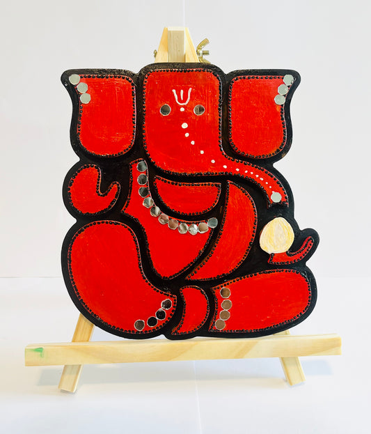 Vibrant Orange Coloured Ganesha Cut out