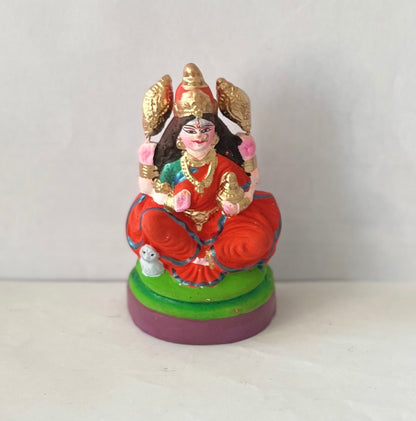 Lord Laxmi Single Clay Idol (8cm)