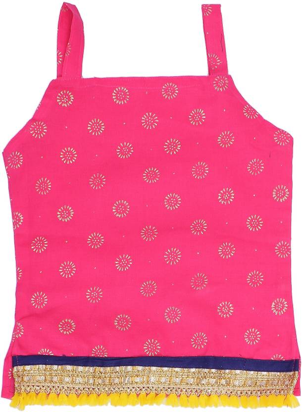 Girls Lehenga Choli Party Wear Printed Lehenga Choli  (Pink) (6-12 Months)