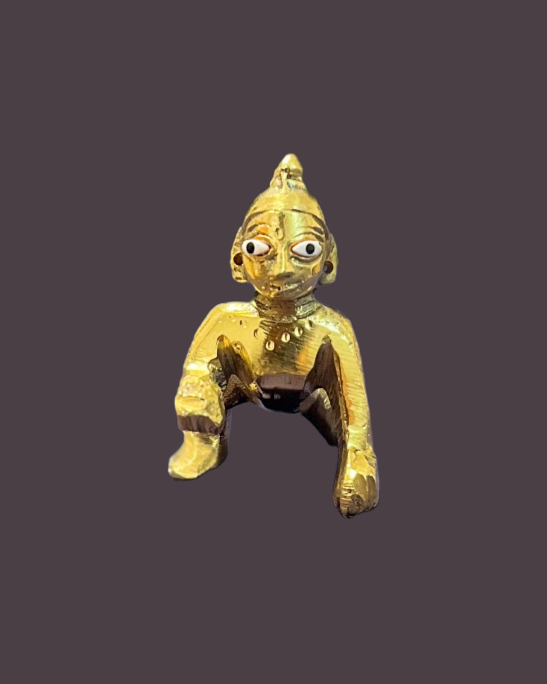 Brass Laddu Gopal Idol Baby Laddoo Krishna Murti (6cm)