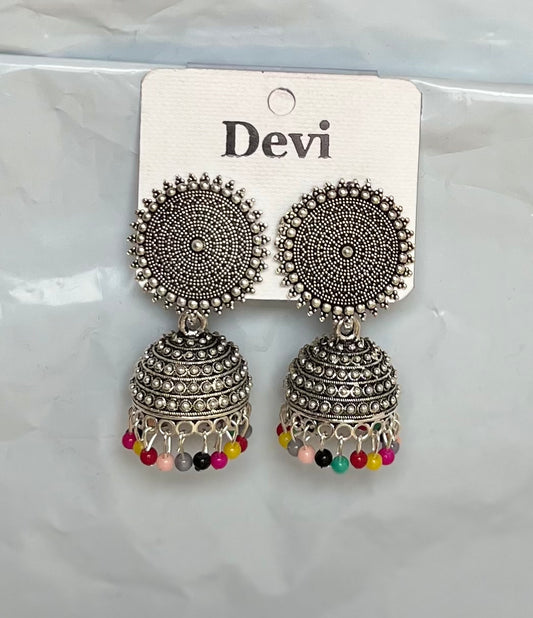 Silver Punjabi Alloy Jhumki Earring