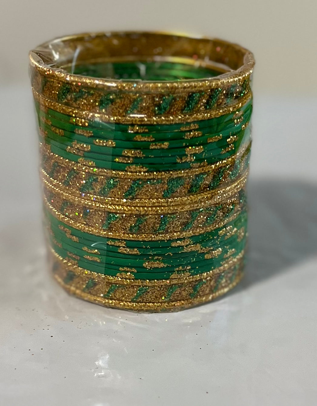 Green Golden Metal Bangle