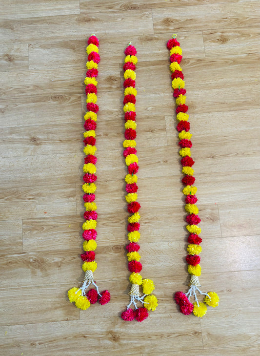 Pink Yellow with Bell and Mogra Latkan(1pc)