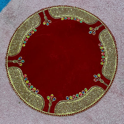 Puja Thali Velvet Cover / Aasan(40cm)