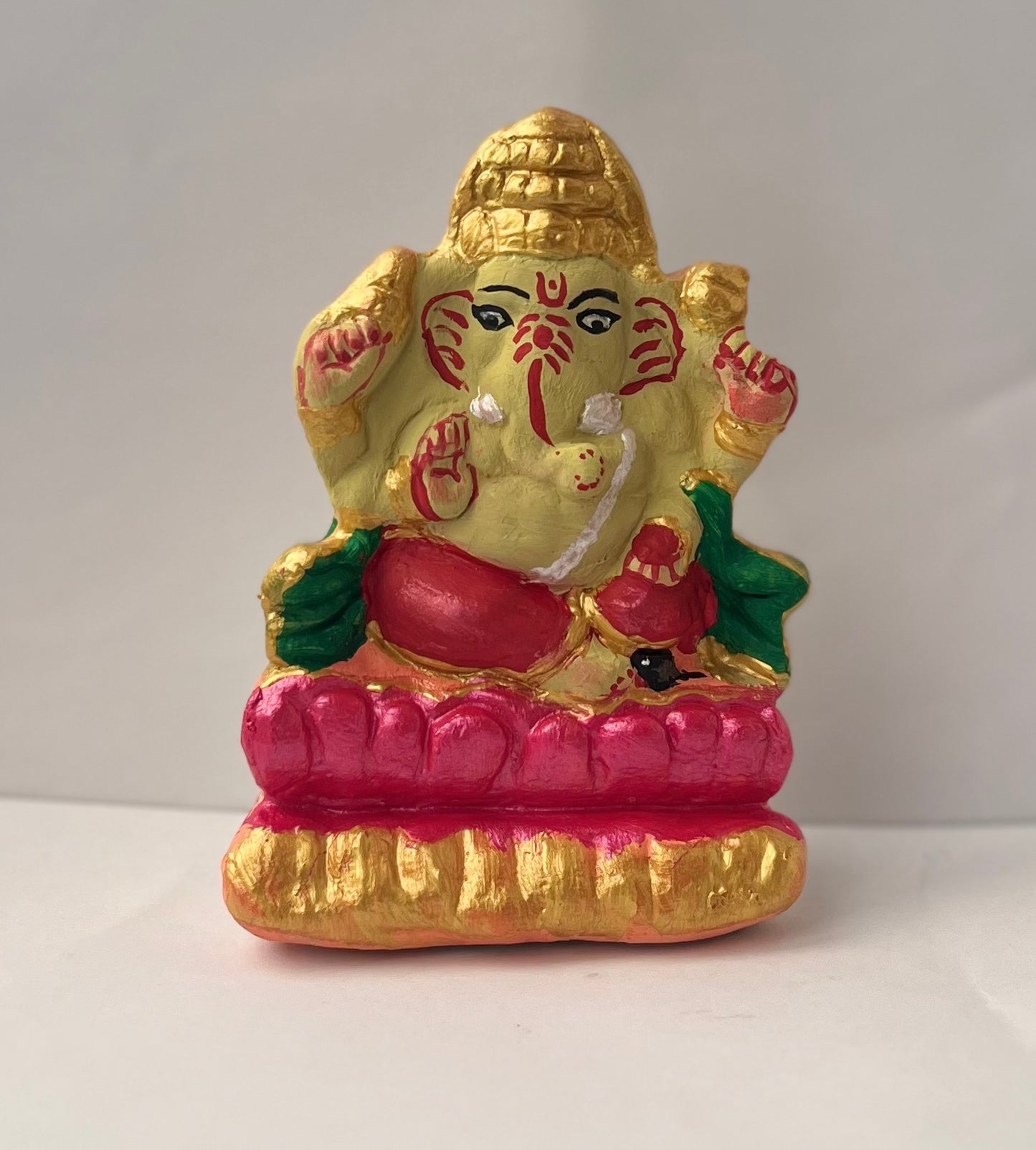 Eco-Friendly Mitti Ganesha Idol Lotus(11 cm)