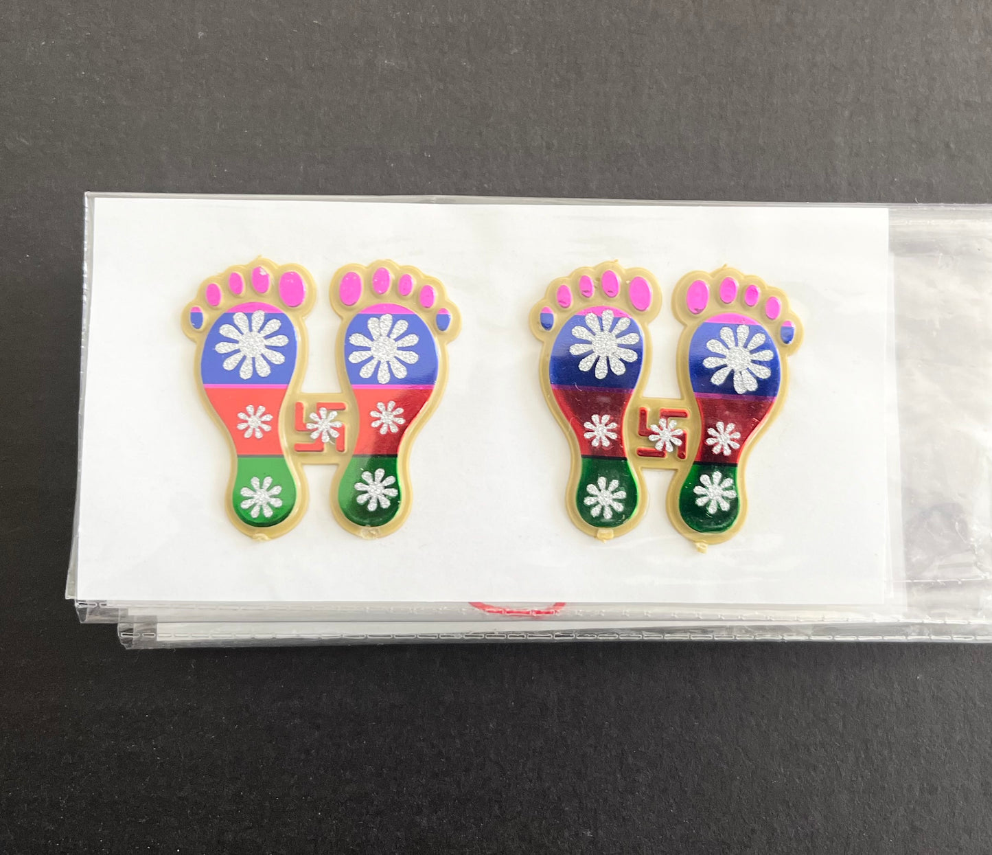 Acrylic Charan Paduka Feet Sticker (1pc)