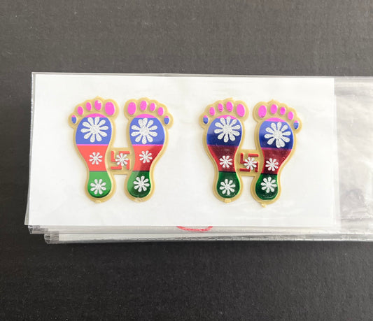 Acrylic Charan Paduka Feet Sticker (1pc)