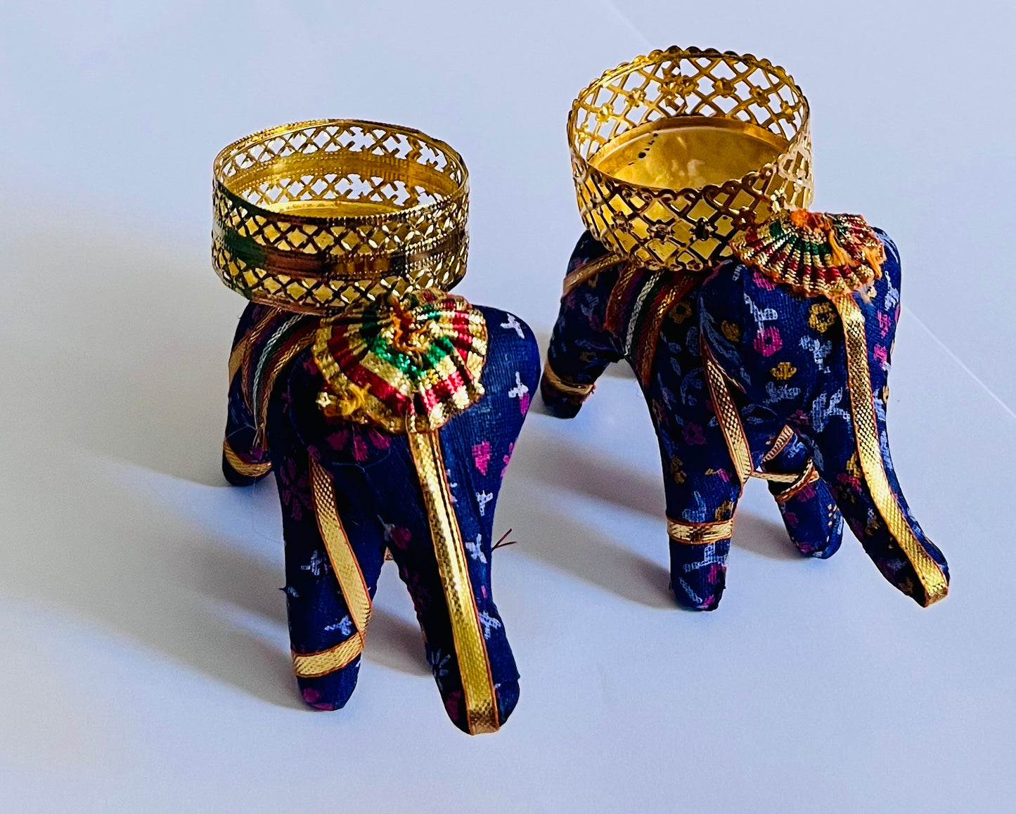 Handicraft Elephant Tealight Candle Holder 2 pcs
