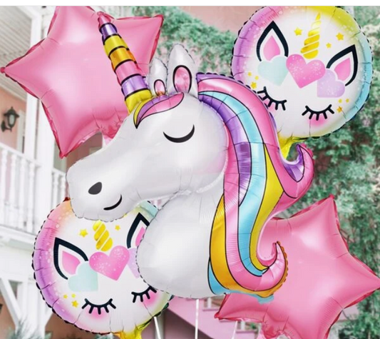 Unicorn Foil Balloons (5pcs)