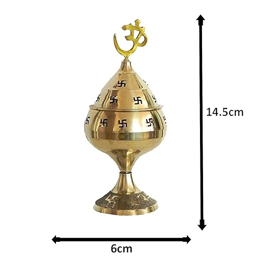 Akhand Jyoti Deep With Stand, Cover & Om Head (Height: 14cm)