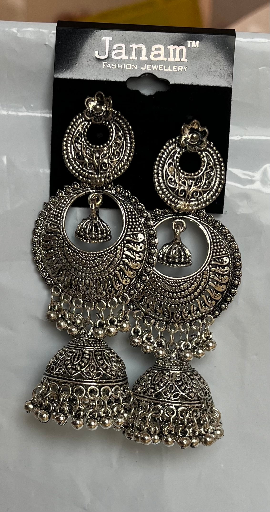 Graceful Floral Bali Earring Silver Jhumki Earring