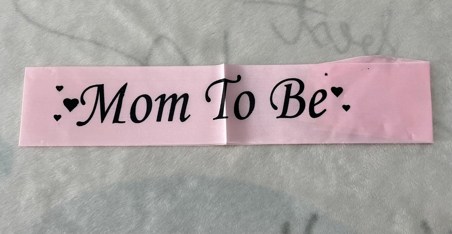 Mom To Be Sash (White)