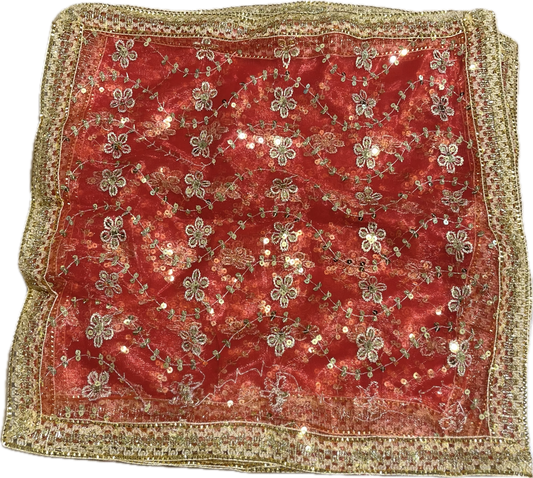 Red Net Chunri (45x45cm)