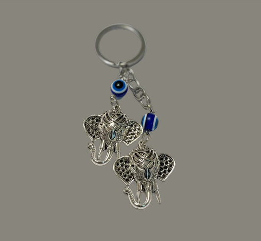 Evil Eye Ganesha Head Shaped Keychain (1pc)