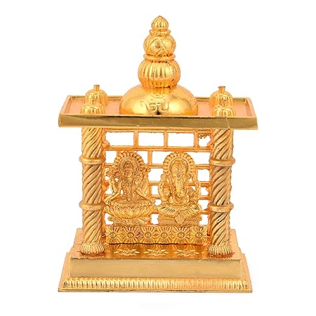 Laxmi Ganesha Decorative Temple Pooja Items (Size 5 x 3.5 Inches, Small).