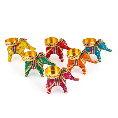 Handcrafted Elephant Tealight Candle Holder (6pcs)