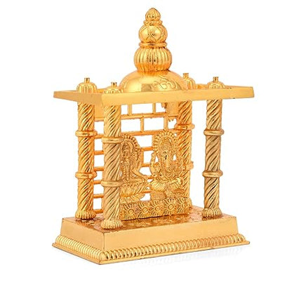 Laxmi Ganesha Decorative Temple Pooja Items (Size 5 x 3.5 Inches, Small).