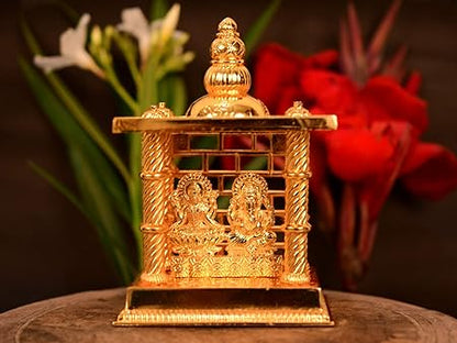 Laxmi Ganesha Decorative Temple Pooja Items (Size 5 x 3.5 Inches, Small).