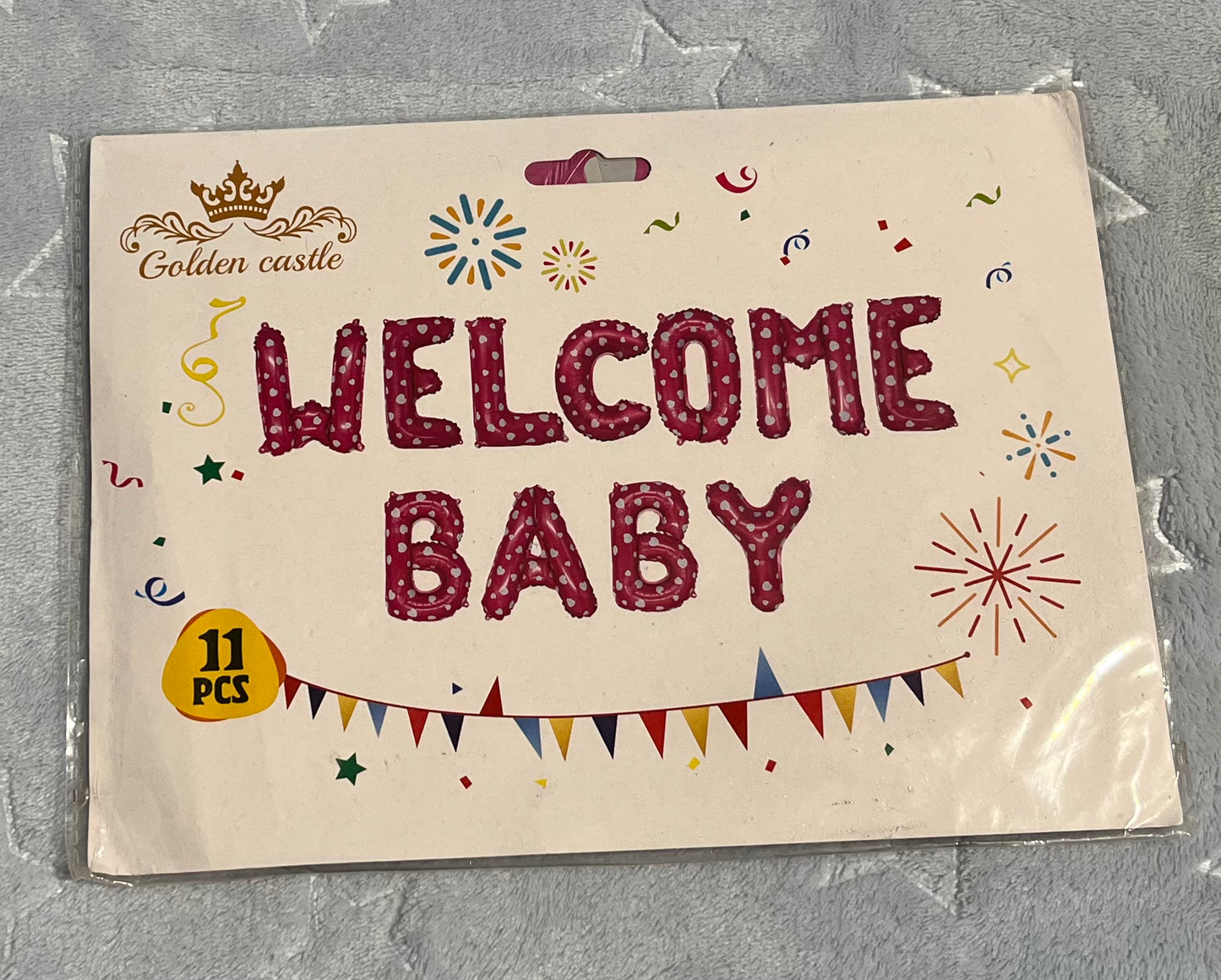 Welcome Baby Foil Balloons (Pink)