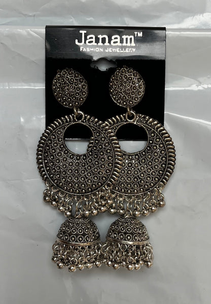 Silver Jhumka Earrings Alloy Jhumki Earring