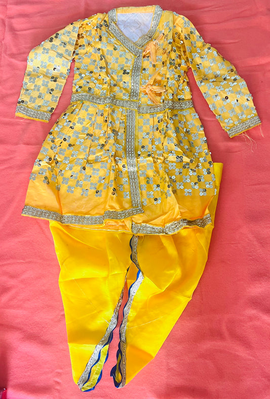 Krishna Dress Yellow with Sequin Size 2 Years