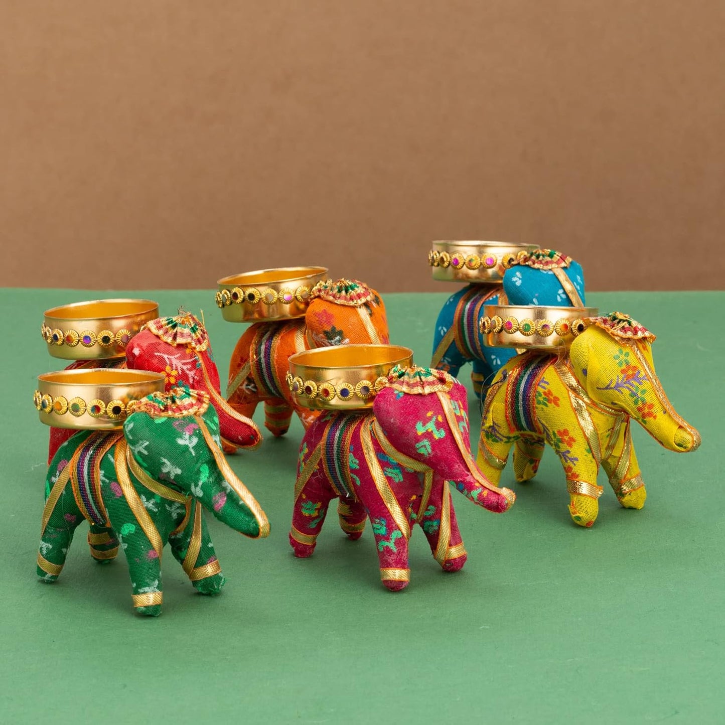 Handcrafted Elephant Tealight Candle Holder (6pcs)