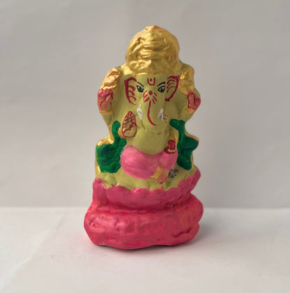 Eco-Friendly Mitti Ganesha Idol Lotus (11 cm)